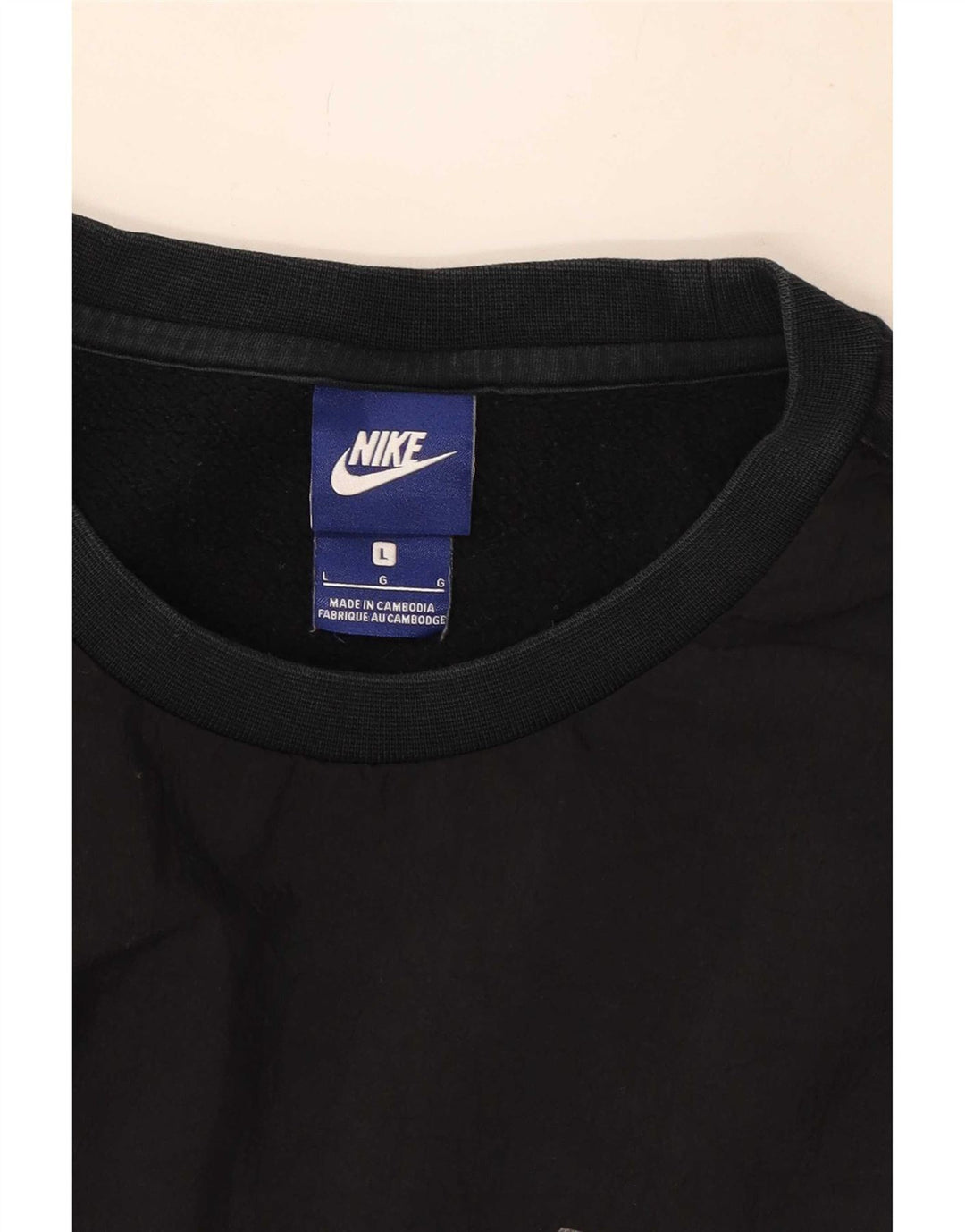Nike Sweat-shirt graphique pour homme en coton noir Taille L