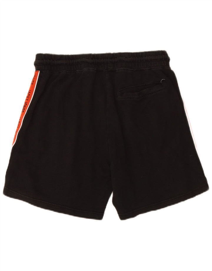 JACK & JONES Short de Sport Graphique Homme Noir Moyen en Coton Colorblock