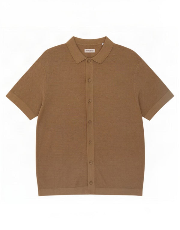 Jack & Jones Chemise à Manches Courtes Homme Beige Moyen Coton