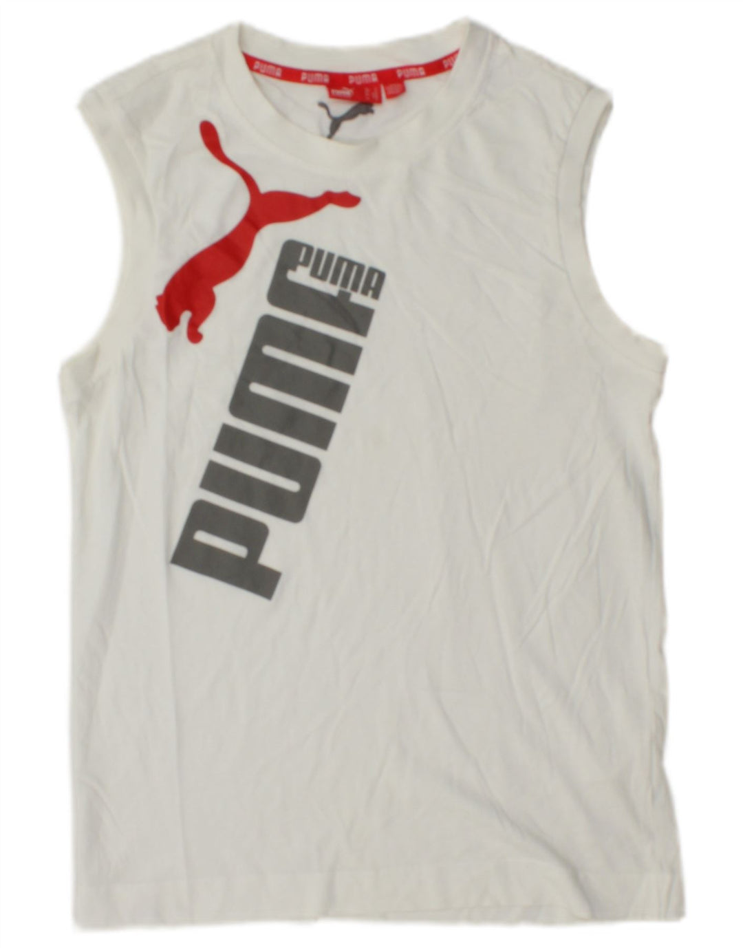 PUMA Débardeur Graphic Homme Petit Blanc