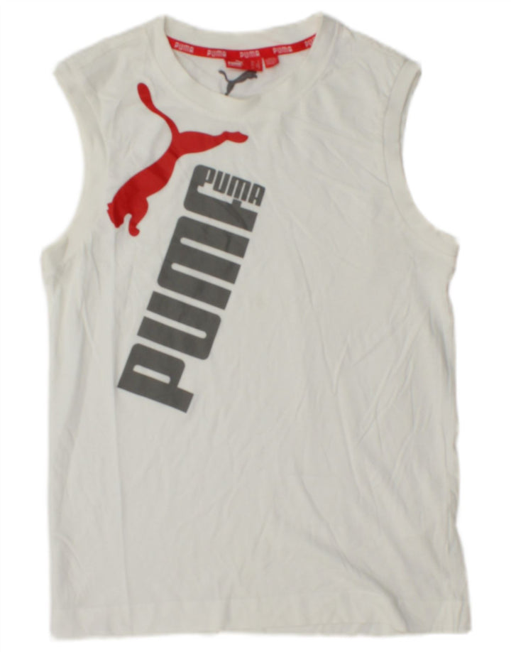 PUMA Débardeur Graphic Homme Petit Blanc