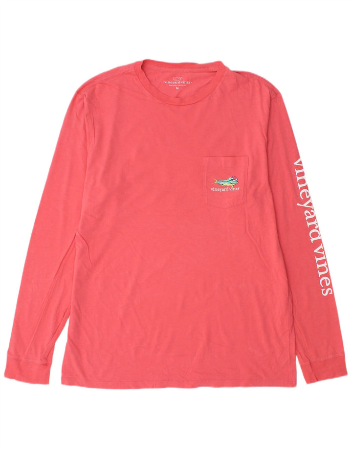 Vineyard Vines Haut graphique à manches longues pour homme en coton rose moyen