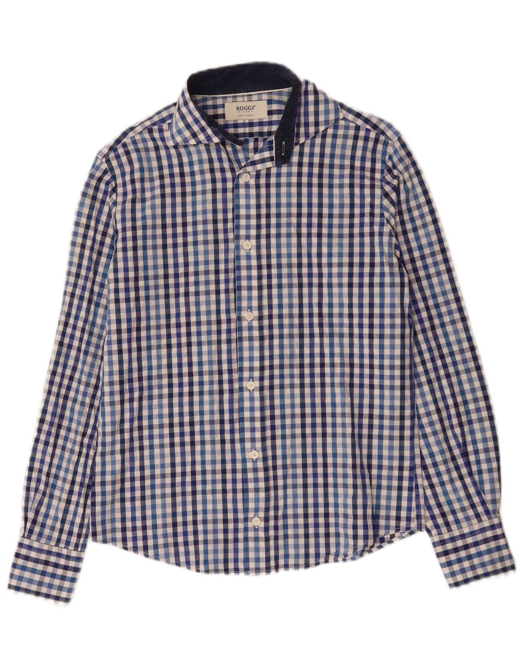 Boggi Chemise Milano Small Bleu Vichy Coton Homme