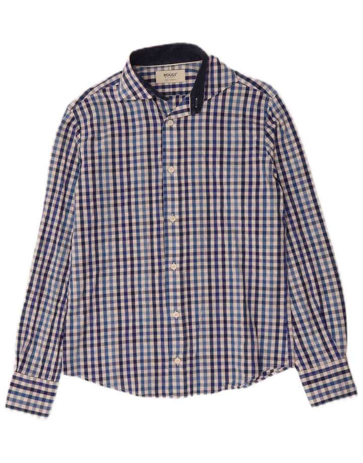 Boggi Chemise Milano Small Bleu Vichy Coton Homme