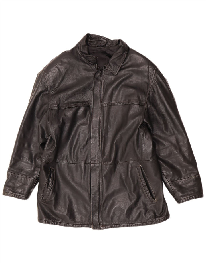 veste en cuir homme vintage UK 40 Grand Noir