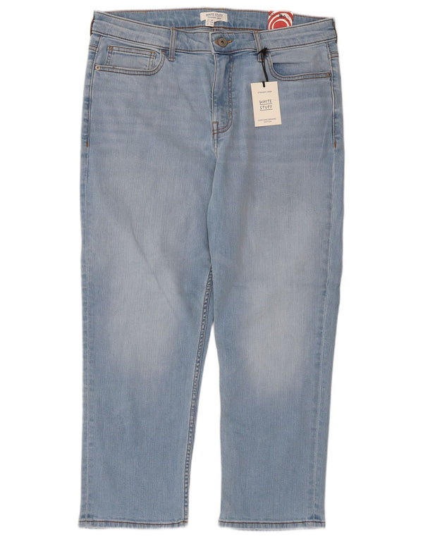 White Stuff Jean court droit pour femme UK 16 Large W36 L25 Coton bleu