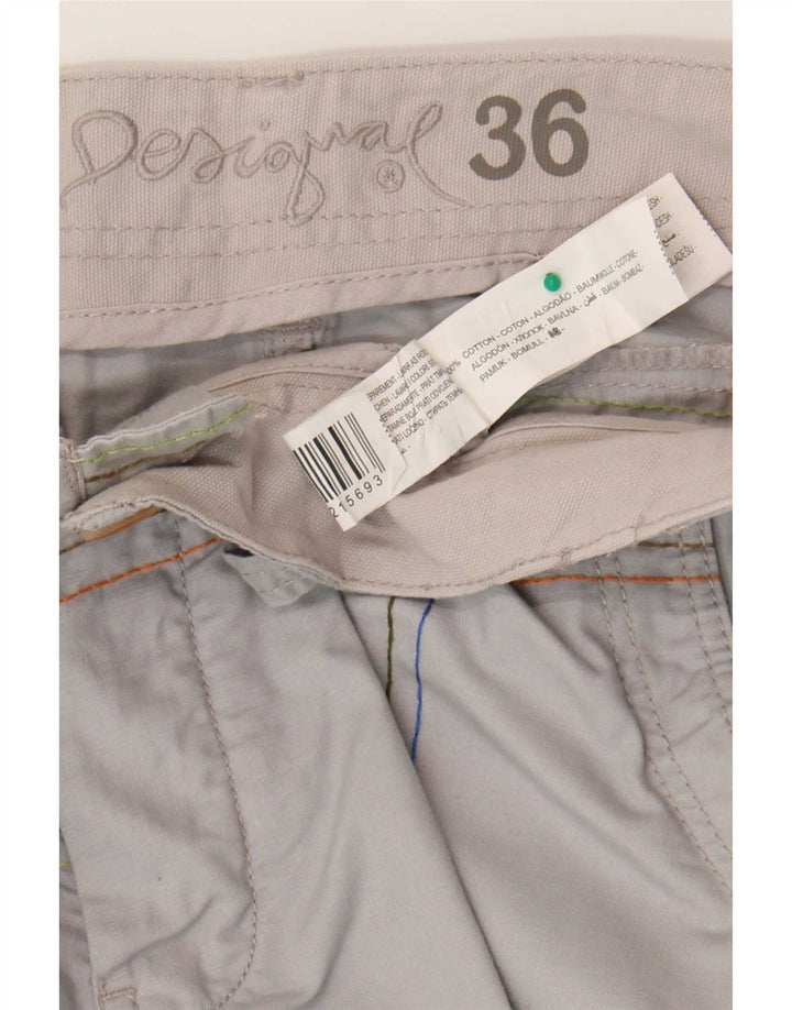 Desigual Short cargo graphique W36 pour homme en coton à carreaux gris grand