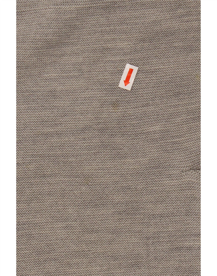 COS Pull court à manches 3/4 et col bateau pour femme UK 10 Petite laine grise