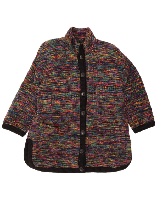 vintage Womens Longline Cardigan Sweater UK 18 XL Multicolore Moucheté