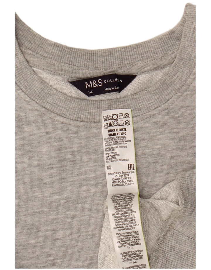 Marks & Spencer Sweat-shirt court pour femme UK 14 Grand gris moucheté