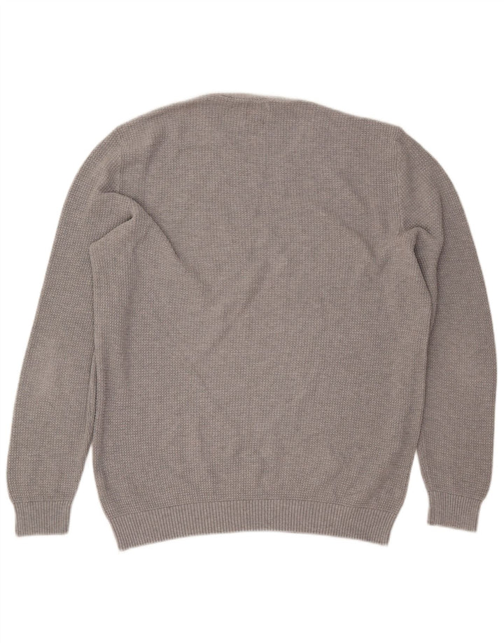 ZARA Pull à col rond pour homme XL Gris Coton