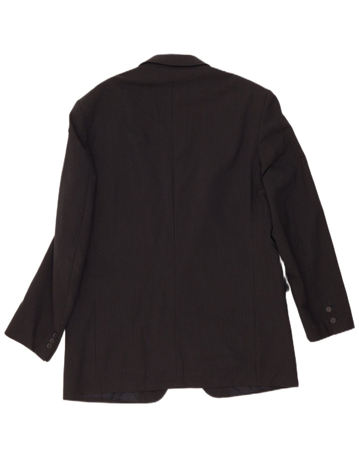 Marks & Spencer Veste Blazer Homme UK 42 Large Bleu Marine Rayé Classique