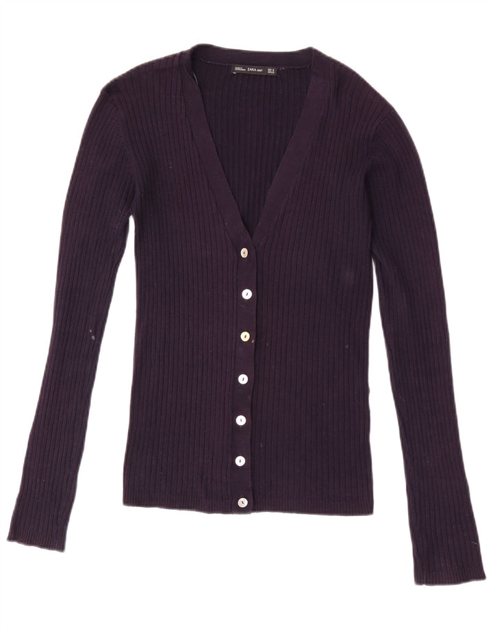 Zara Cardigan Femme Pull UK 12 Violet Moyen