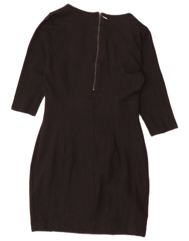 Zara Robe fourreau à manches 3/4 pour femme UK 18 XL Noir Polyester