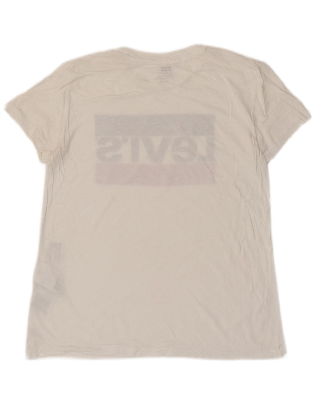 LEVI'S T-shirt graphique surdimensionné pour femme UK 6 XS Blanc Coton