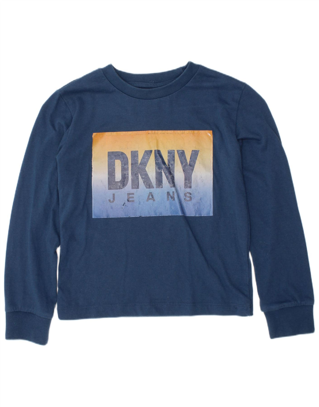 DKNY Haut graphique à manches longues pour garçon 5-6 ans en coton bleu marine