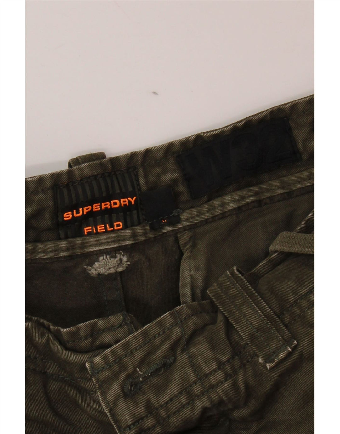 SUPERDRY Short Cargo Homme W32 Coton Kaki Moyen