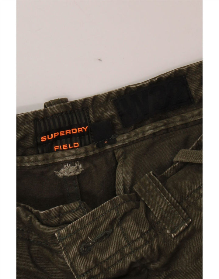 SUPERDRY Short Cargo Homme W32 Coton Kaki Moyen