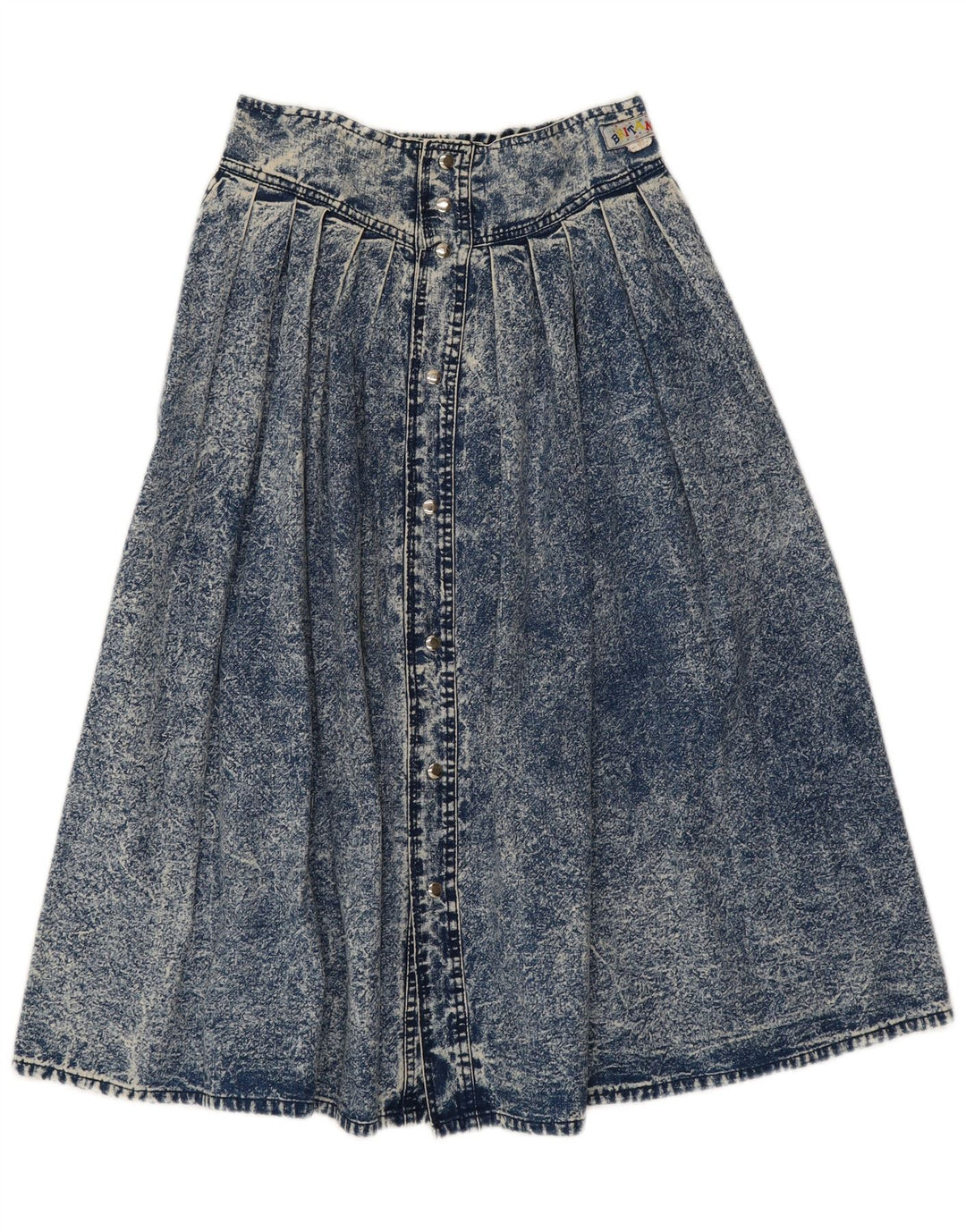 vintage Femme Midi Denim Jupe W28 Coton Bleu Moyen