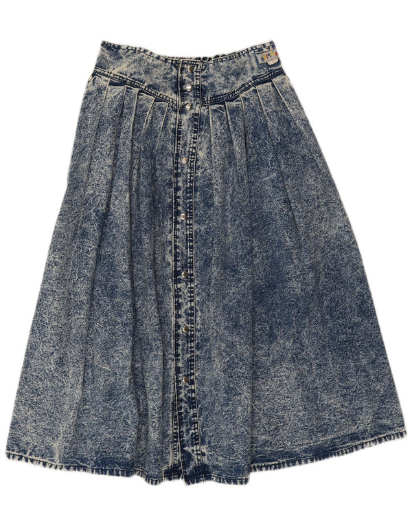 vintage Femme Midi Denim Jupe W28 Coton Bleu Moyen