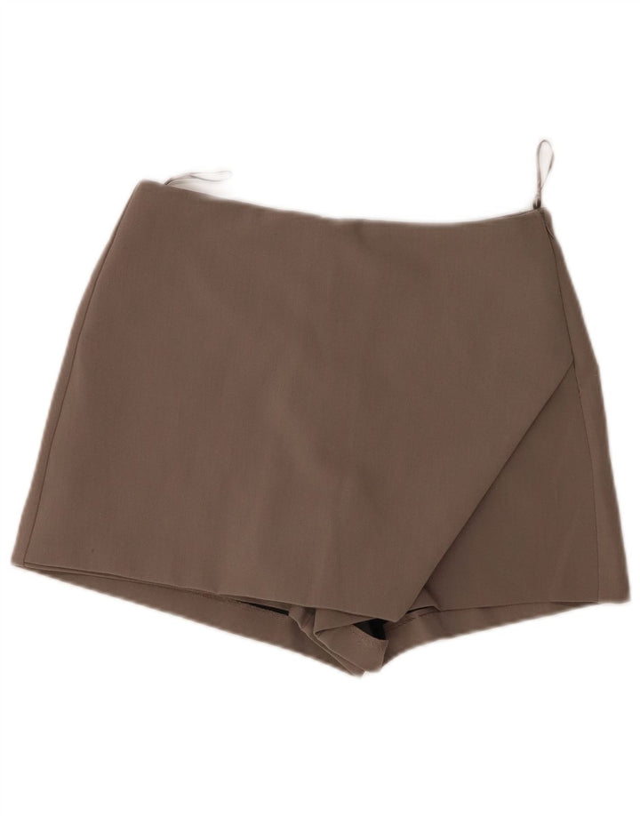 Zara Short Skort Femme UK 12 Gris Moyen