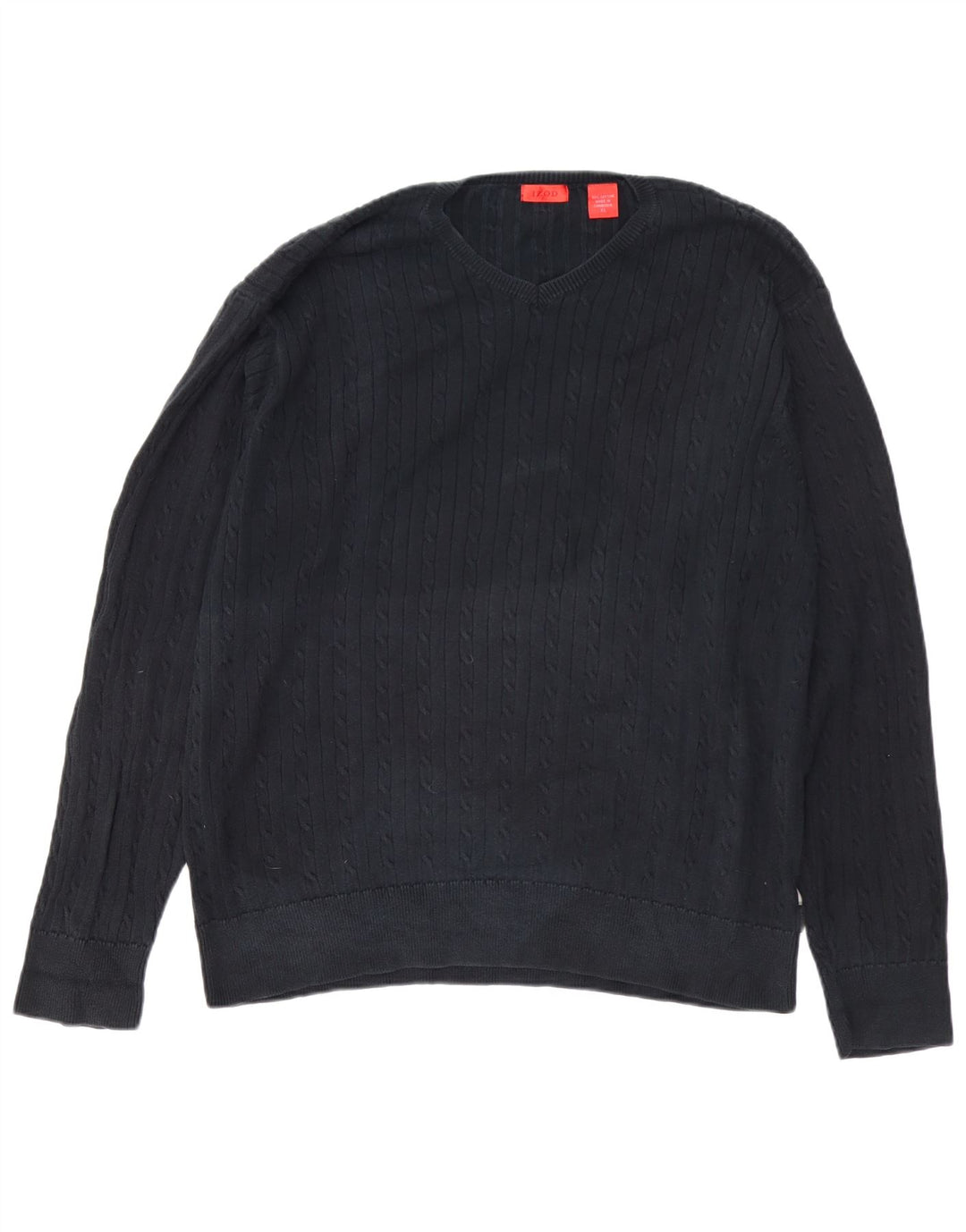 IZOD Pull col V Homme XL Noir Coton