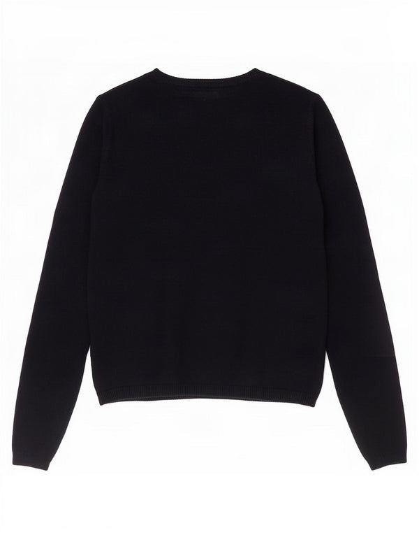 Benetton Pull Cardigan Femme UK 14 Large Bleu Marine Coton