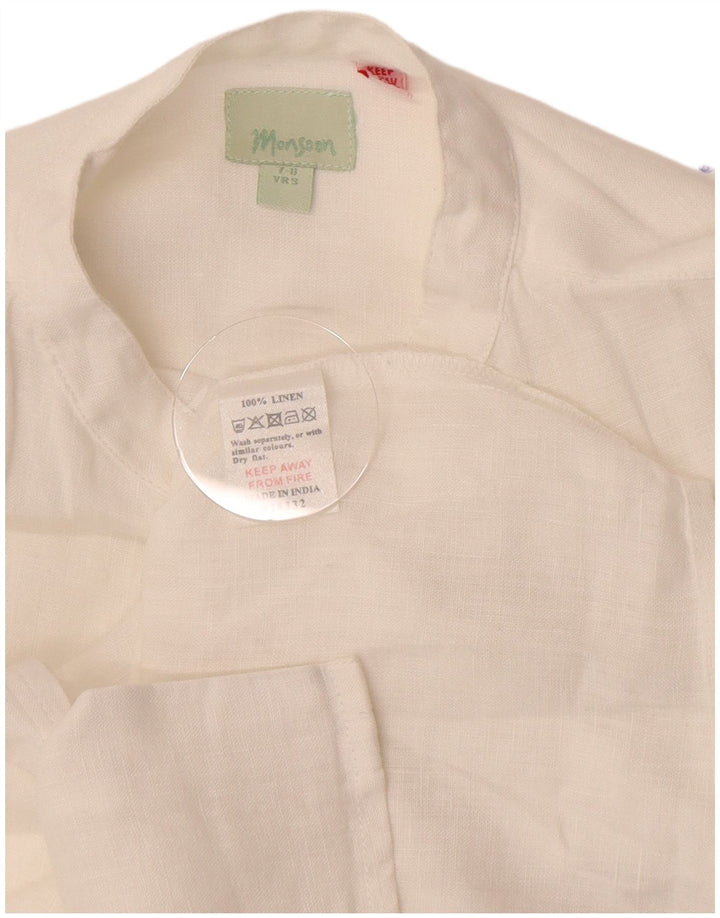 Chemise Monsoon Garçon 7-8 ans Lin Blanc