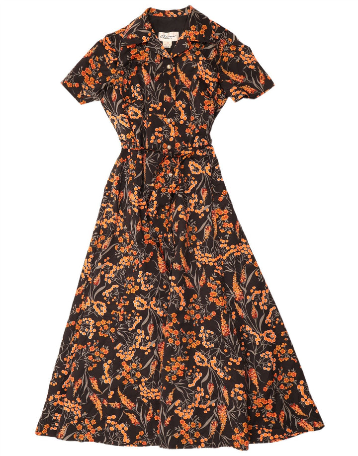 CHARMANT Robe Maxi Femme IT 44 Moyen Noir Floral Polyester