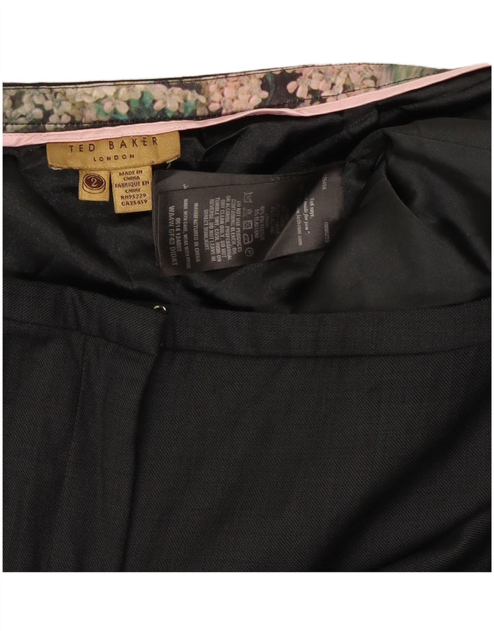 Ted Baker Pantalon de costume slim pour femme Taille 2 Small W30 L28 Laine noire