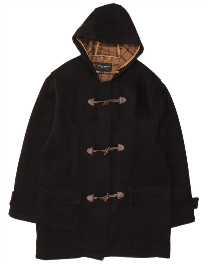 McNeil & Grant Duffle-coat surdimensionné à capuche pour femme UK 16 Grande laine noire