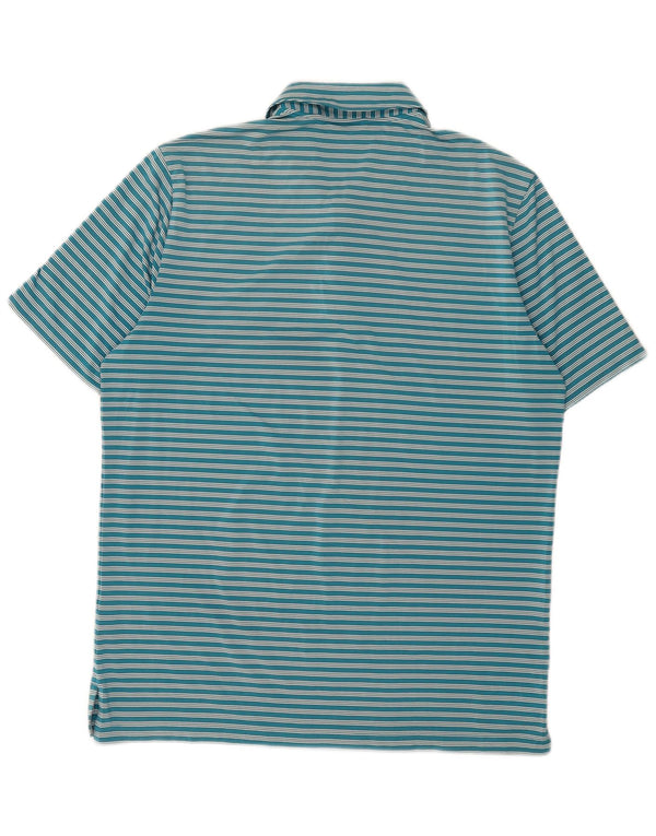 Adidas Polo Homme Grand Bleu Rayé Polyester