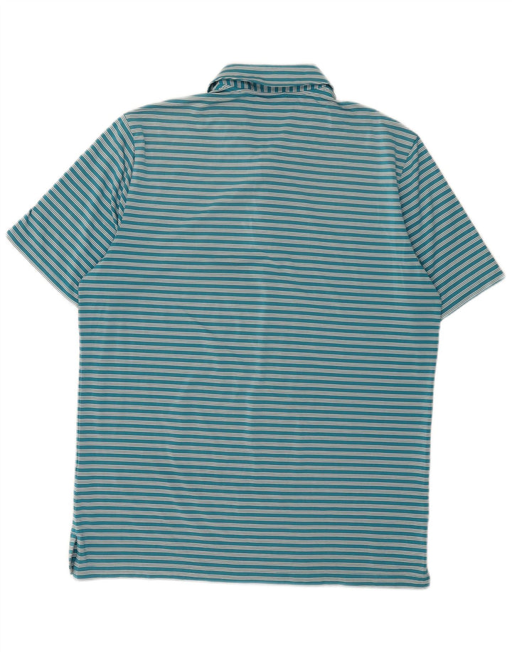 Adidas Polo Homme Grand Bleu Rayé Polyester