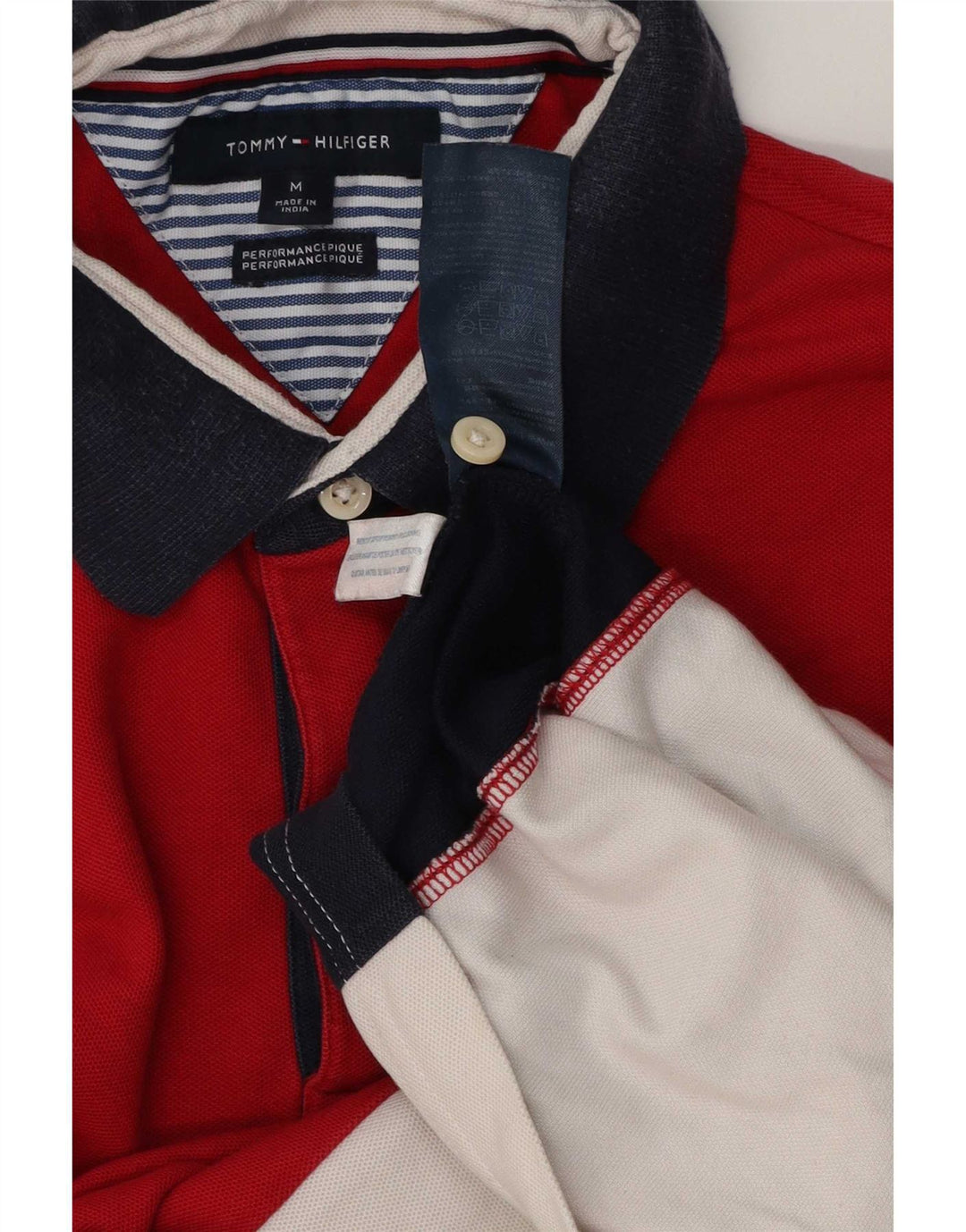 Tommy Hilfiger Polo Homme Rouge Moyen Colorblock Cotton