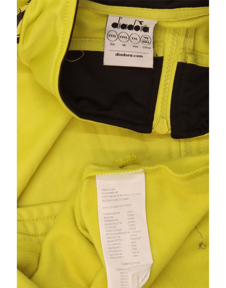 DIADORA Veste de survêtement graphique pour homme 3XL Jaune Colorblock Polyester
