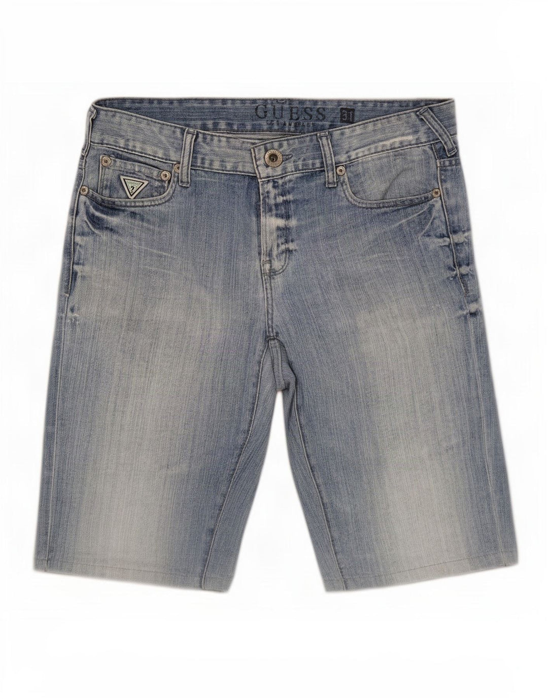 Guess Short en Jean Slim Homme Moyen W31 Bleu Coton