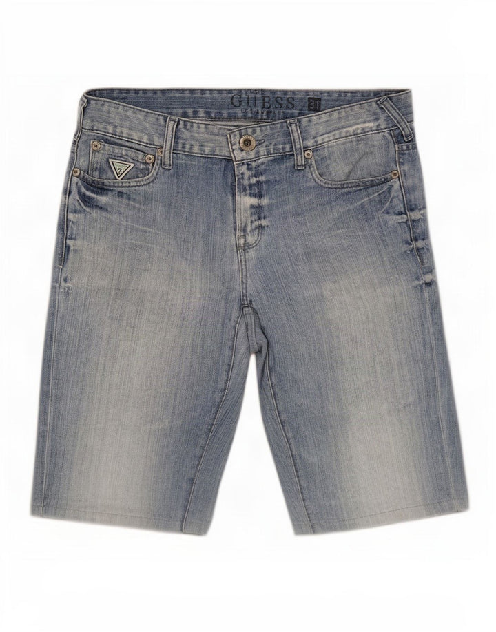 Guess Short en Jean Slim Homme Moyen W31 Bleu Coton