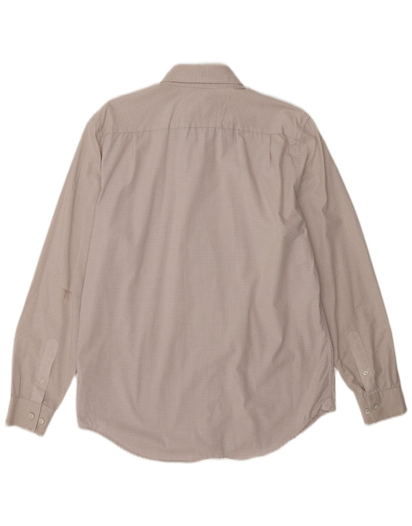 Lacoste Chemise coupe régulière pour homme Taille 16 41 Grand coton à carreaux blancs