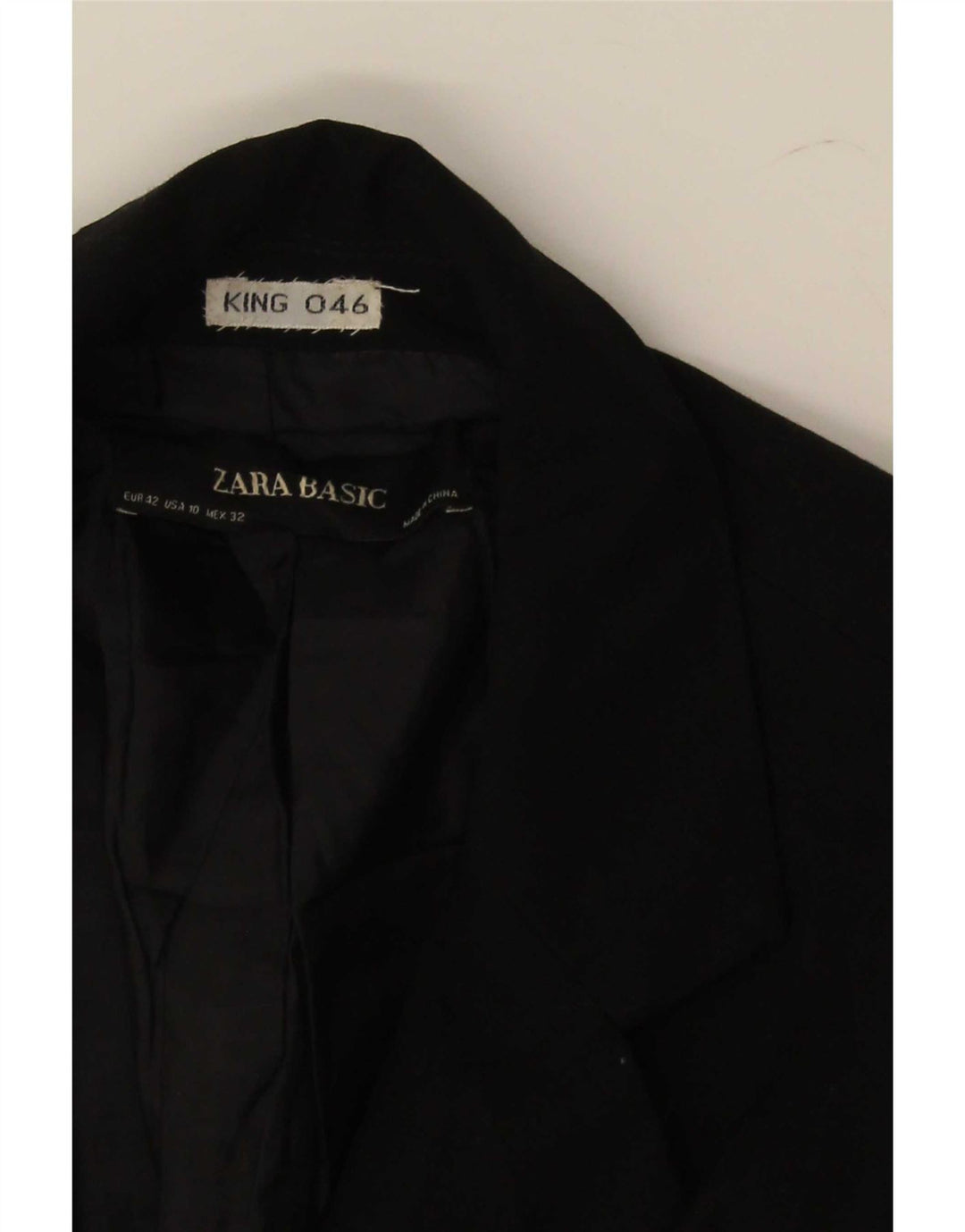Zara Veste Blazer 1 Bouton Femme EU 42 Large Noir