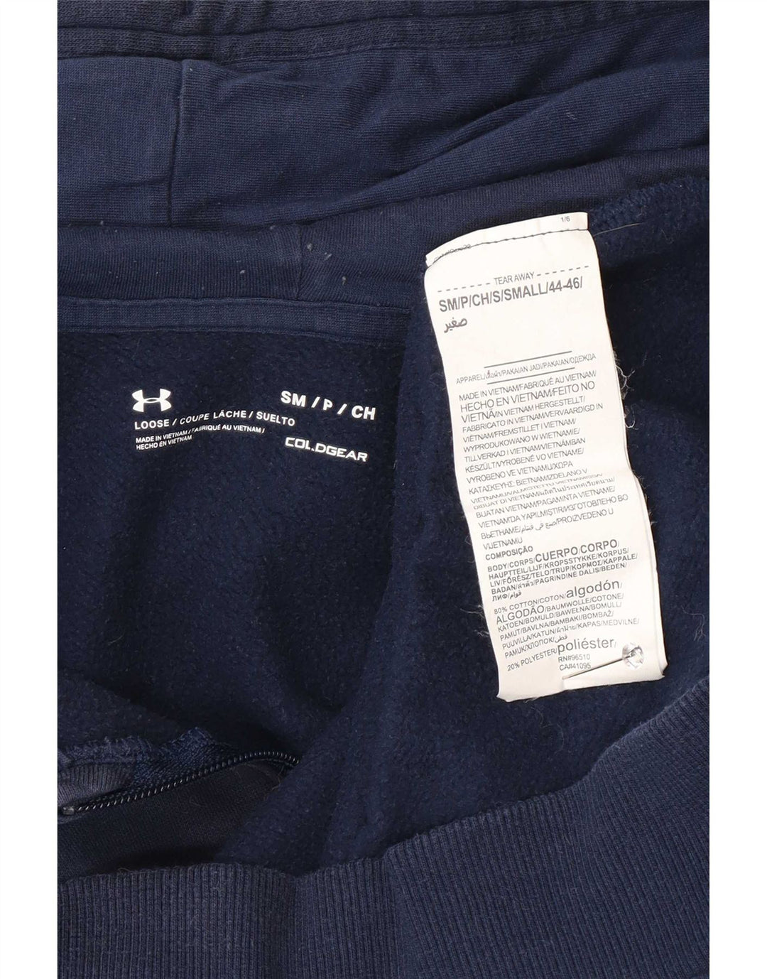 Under Armour Sweat à Capuche Regular Fit Zippé Homme Bleu Marine Moyen Coton