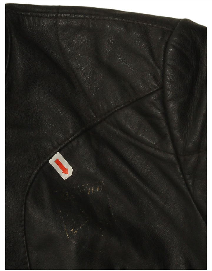 Harro Veste de course en cuir court pour femme EU 42 Grand cuir noir