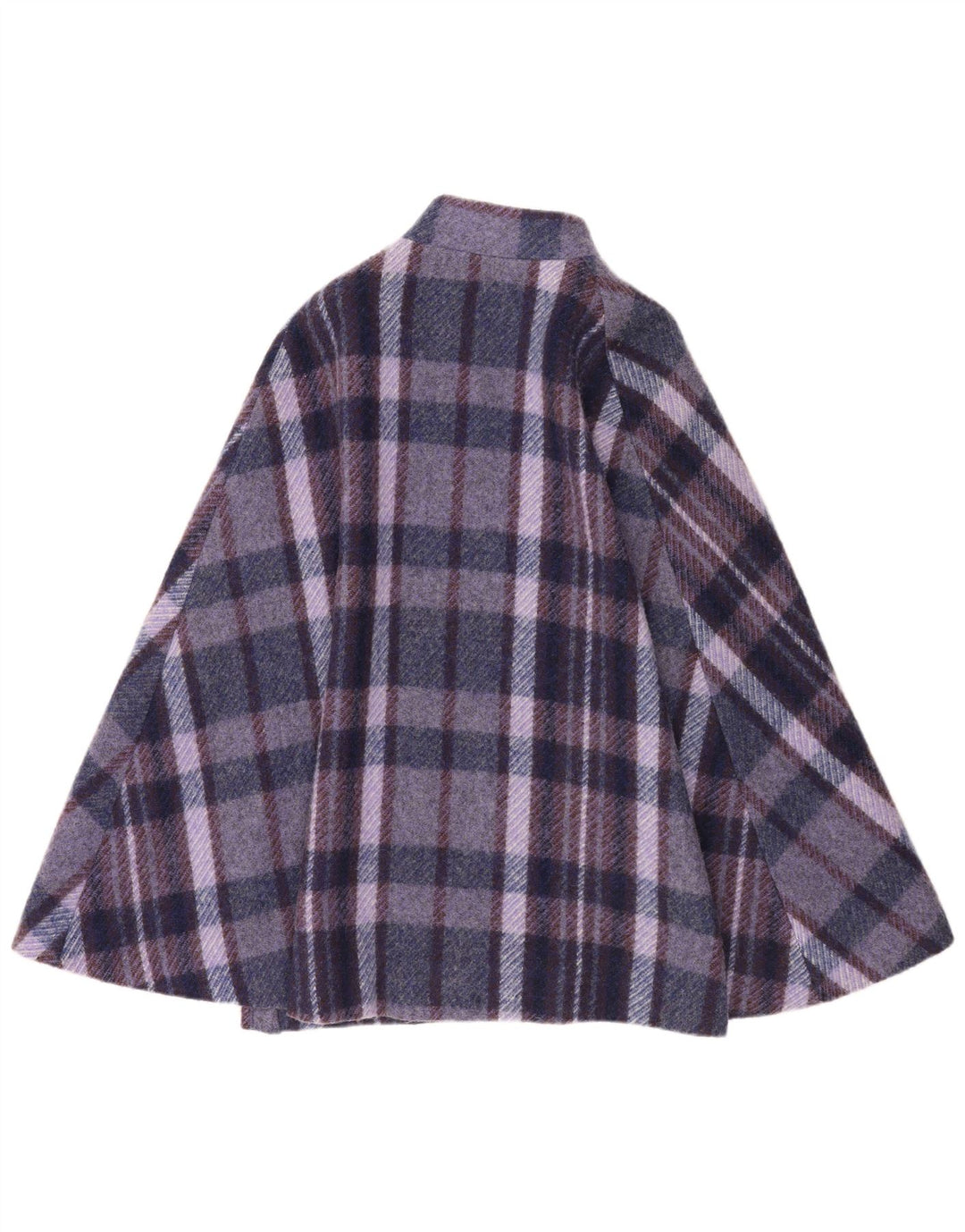 Jimmy Hourihan Boru Poncho Manteau pour femme Taille unique Violet à carreaux en laine
