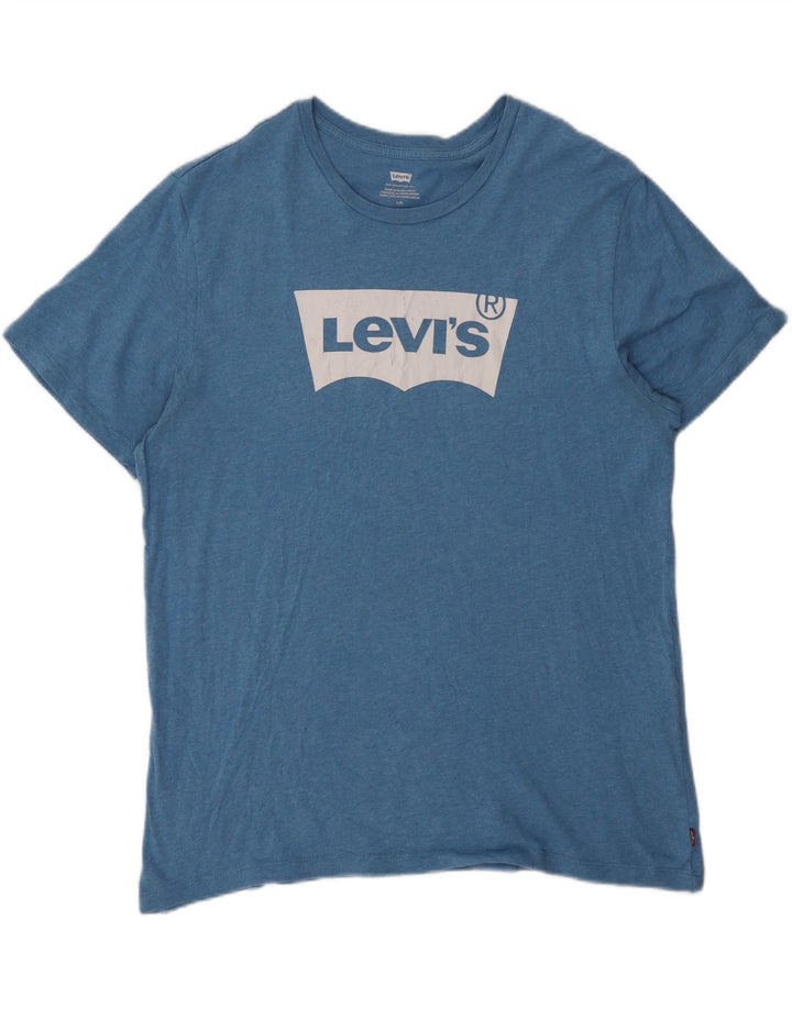 Levi's T-Shirt Graphique Homme Bleu Large Coton