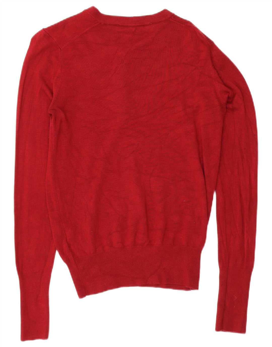 Zara Pull col boutonné pour femme UK 12 Viscose bordeaux moyen