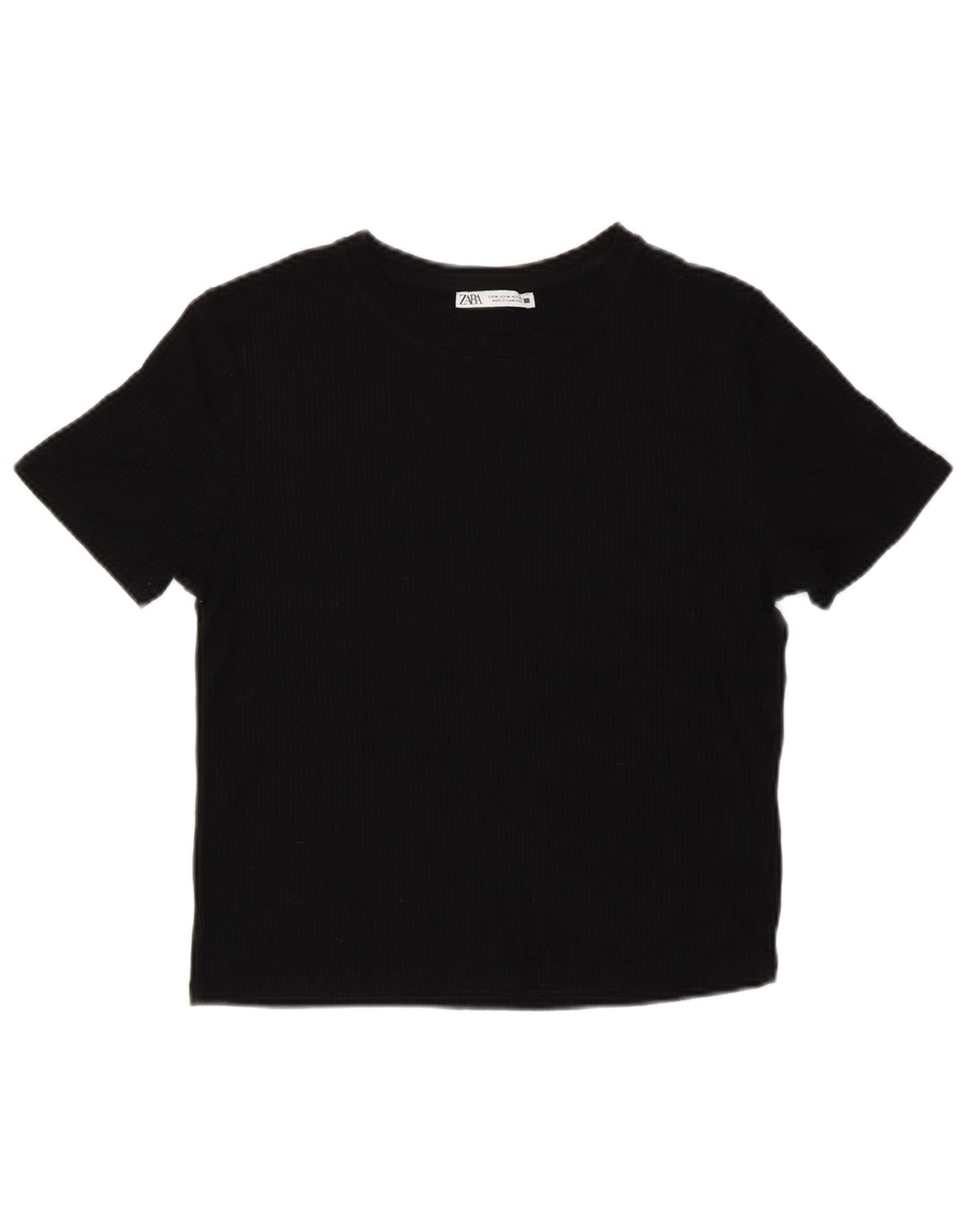 Zara Femme T-Shirt Top UK 12 Moyen Noir