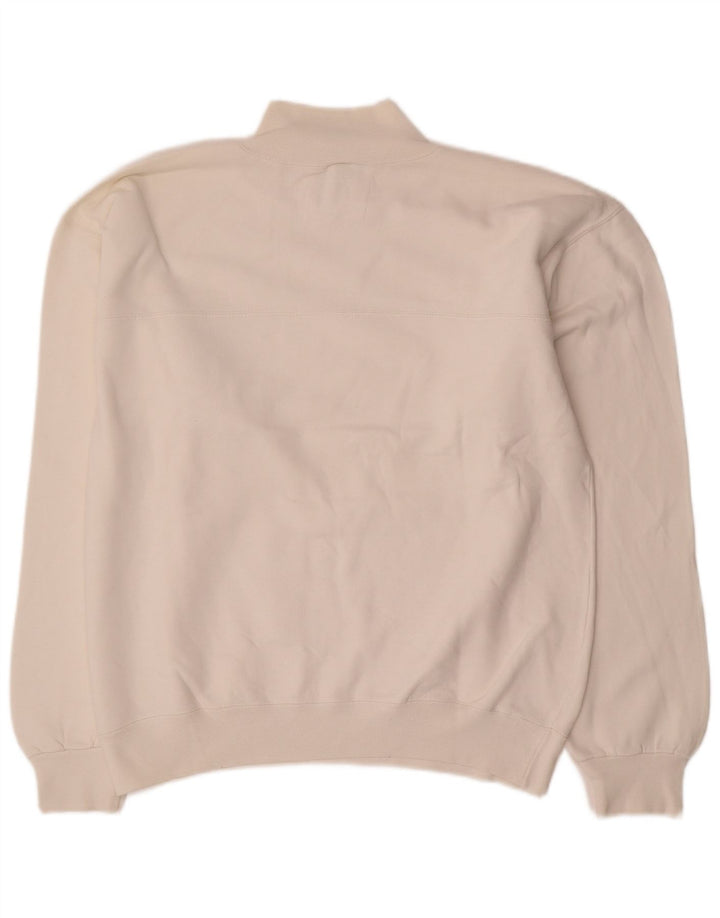 Champion Sweat-shirt à col zippé pour homme en coton blanc cassé