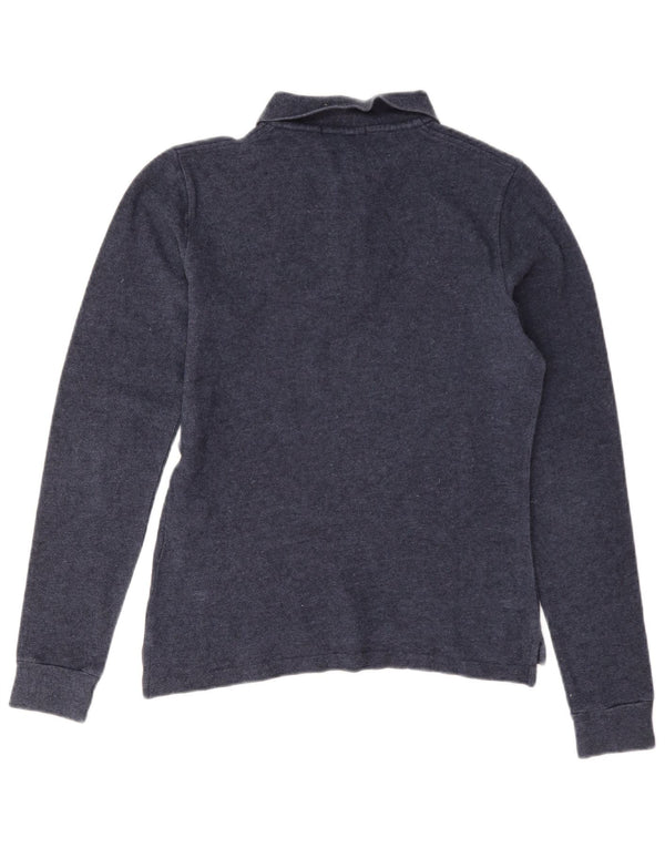 Ralph Lauren Polo à manches longues pour femme UK 12 Bleu marine moyen Coton