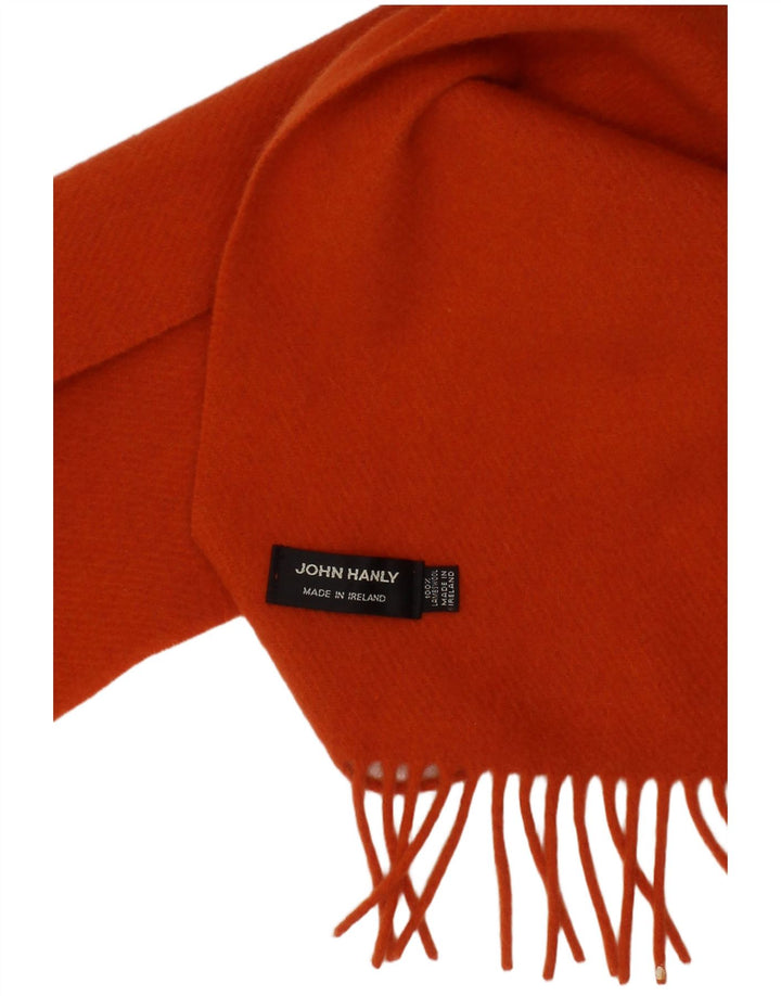 John Hanly Écharpe rectangulaire pour homme Taille unique Orange Laine d'agneau
