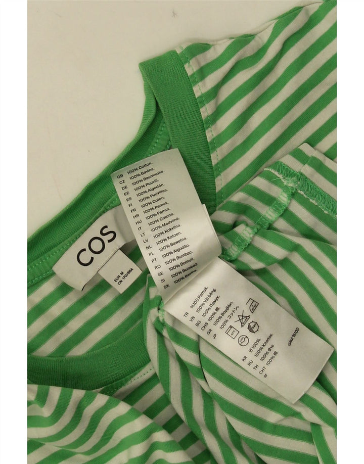 Cos T-Shirt Homme Top Vert Moyen Rayé Coton