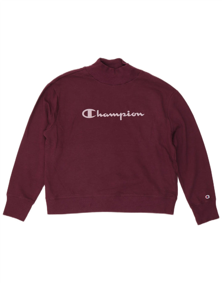 CHAMPION Sweat-shirt graphique surdimensionné pour femme UK 16 Large Violet